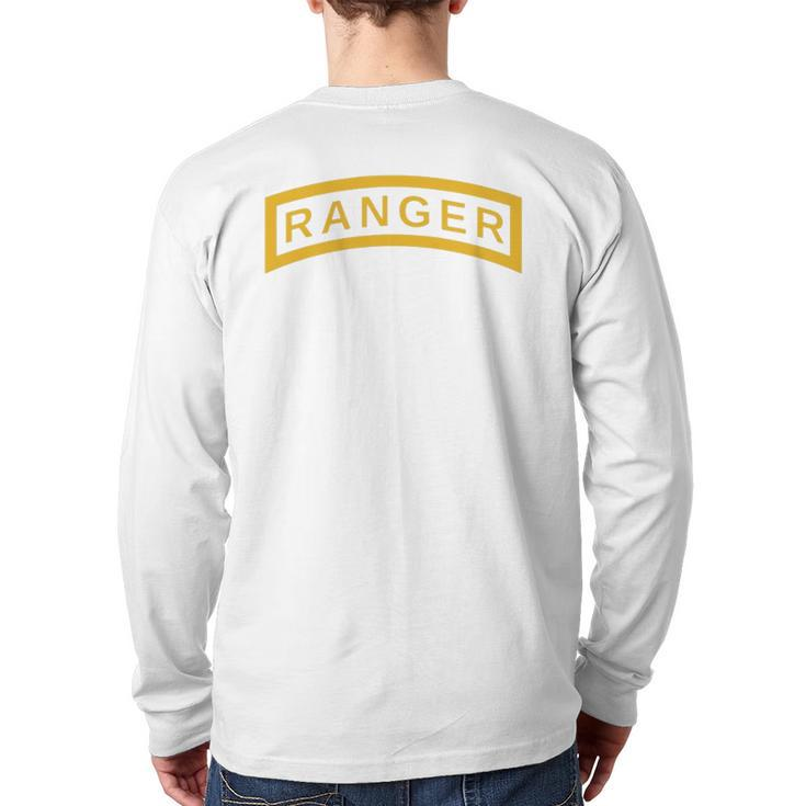 Us Army Ranger Yellow Tab Vintage Airborne Veteran Soldier Back Print Long Sleeve T-shirt