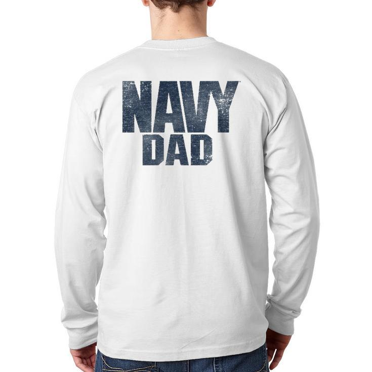 US Navy Dad  Back Print Long Sleeve T-shirt