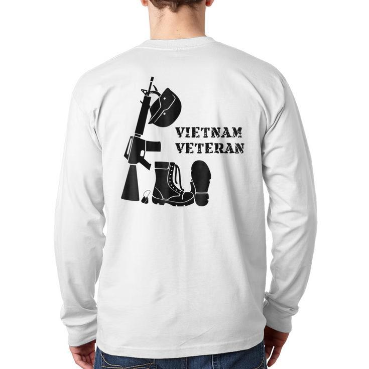 Vietnam Veteran Army Navy Air Force Soldier Sailor Airman T Back Print Long Sleeve T-shirt
