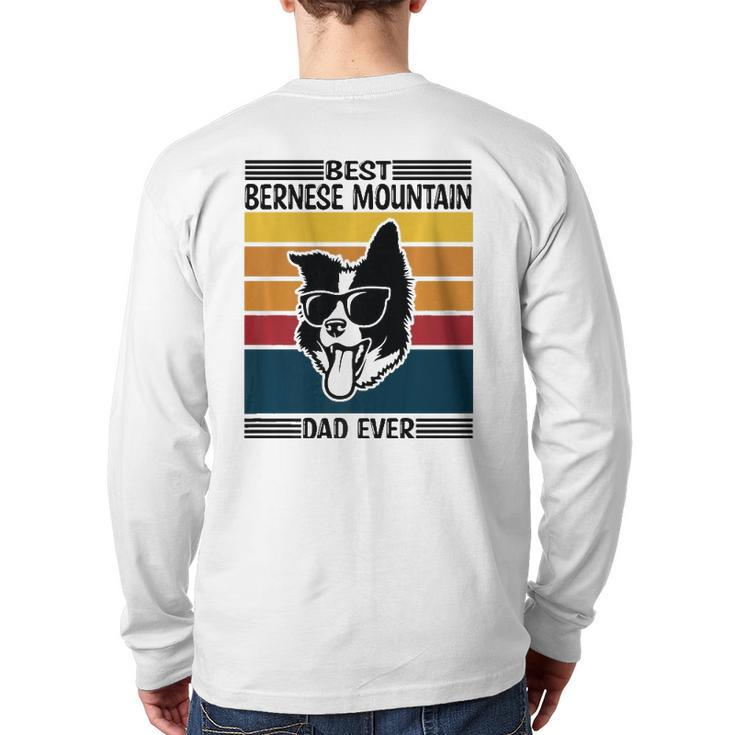 Vintage Father's Day Apparel Best Bernese Mountain Dad Ever Back Print Long Sleeve T-shirt