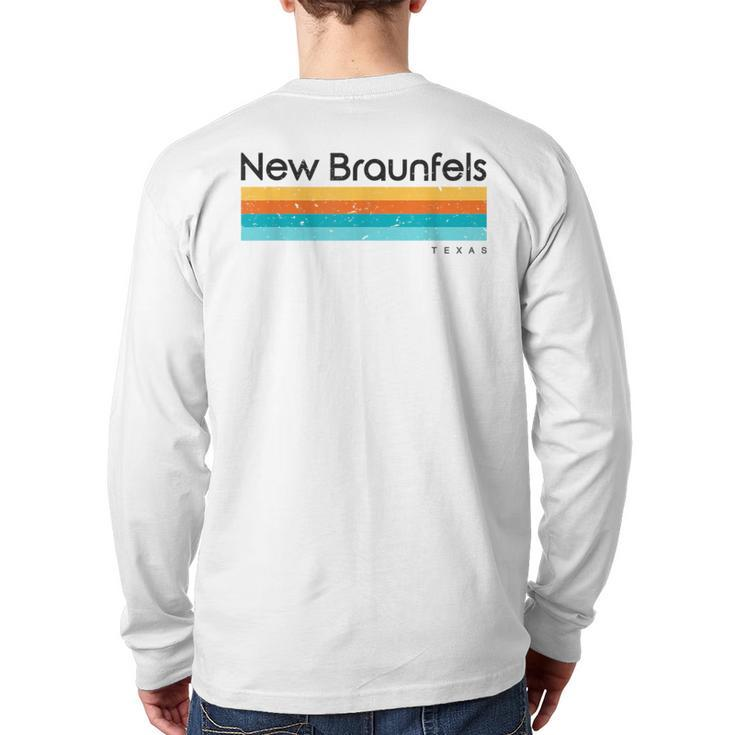 Vintage New Braunfels Tx Texas Usa Retro Back Print Long Sleeve T-shirt