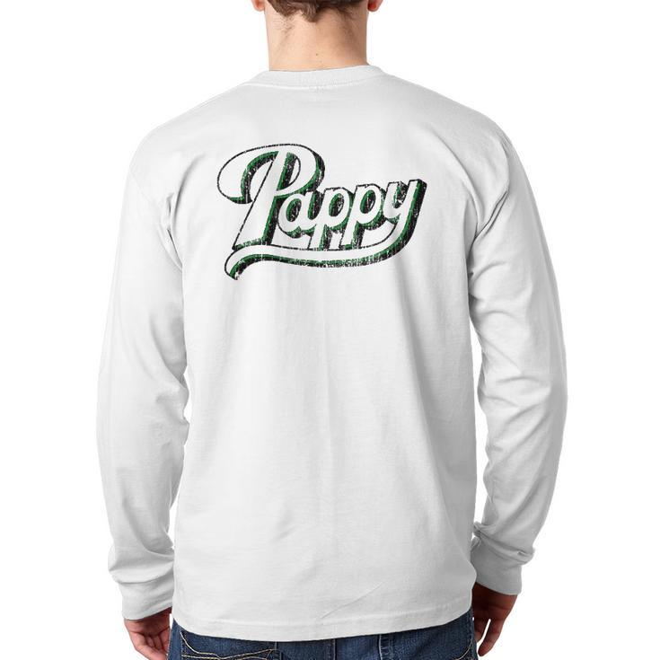 Vintage Pappy Father's Day For Grandpa From Grandkids Back Print Long Sleeve T-shirt
