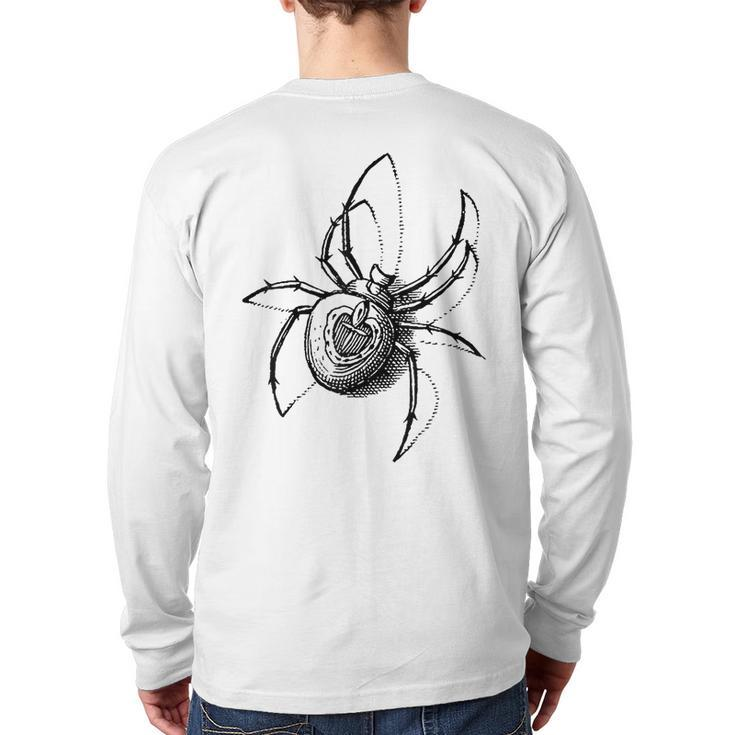 Vintage Retro Spider Scientific Illustration Entomology Back Print Long Sleeve T-shirt