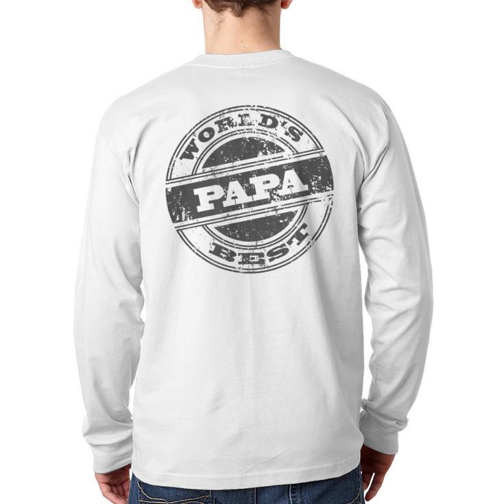 World's Best Papa Cool Dad Fathers Day Dads Back Print Long Sleeve T-shirt