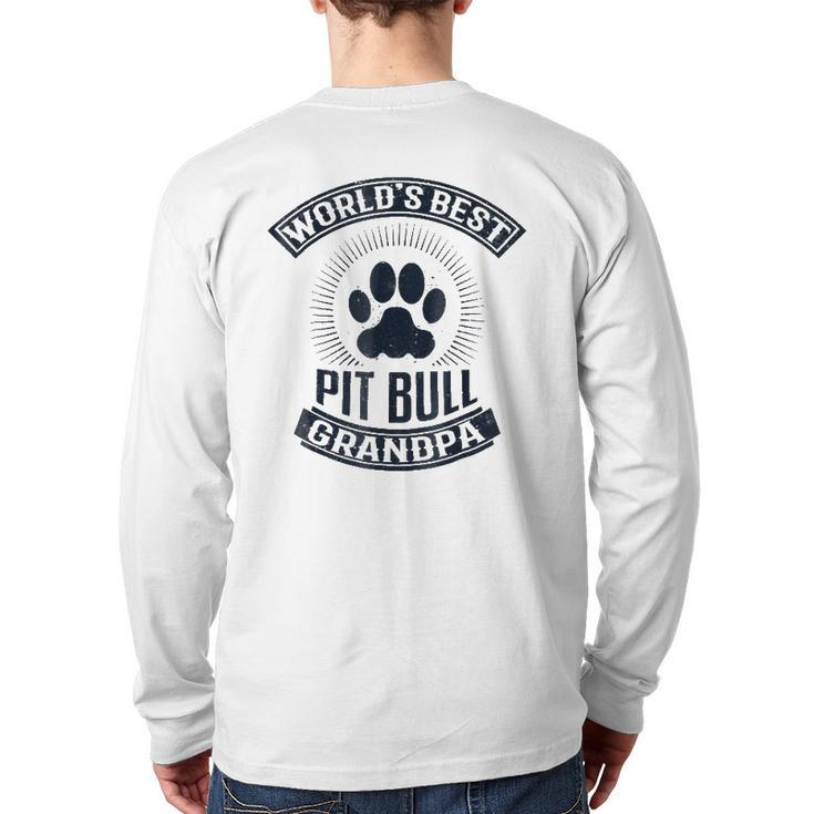 World's Best Pit Bull Grandpa Back Print Long Sleeve T-shirt