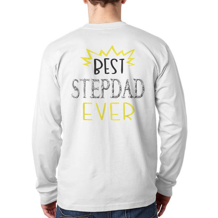 World's Best Step Dad Husband Back Print Long Sleeve T-shirt