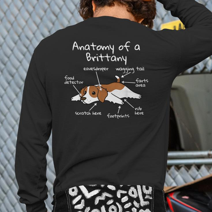 Anatomy Of A Brittany Spaniel Dog Back Print Long Sleeve T-shirt