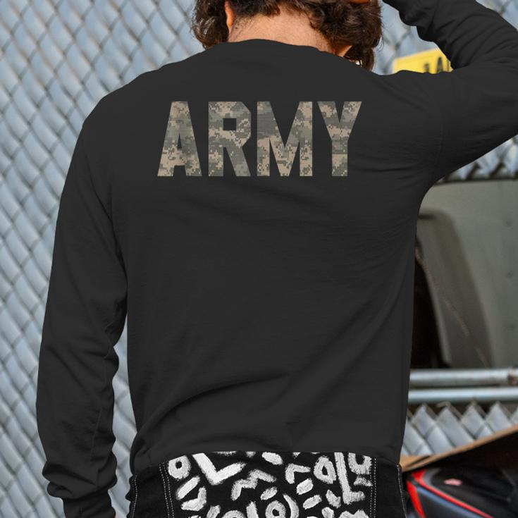 Army Digital Camo Back Print Long Sleeve T-shirt
