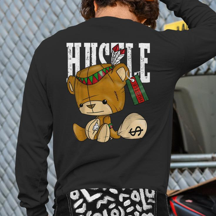 Bear Hustle With Native American Spirit Back Print Long Sleeve T-shirt