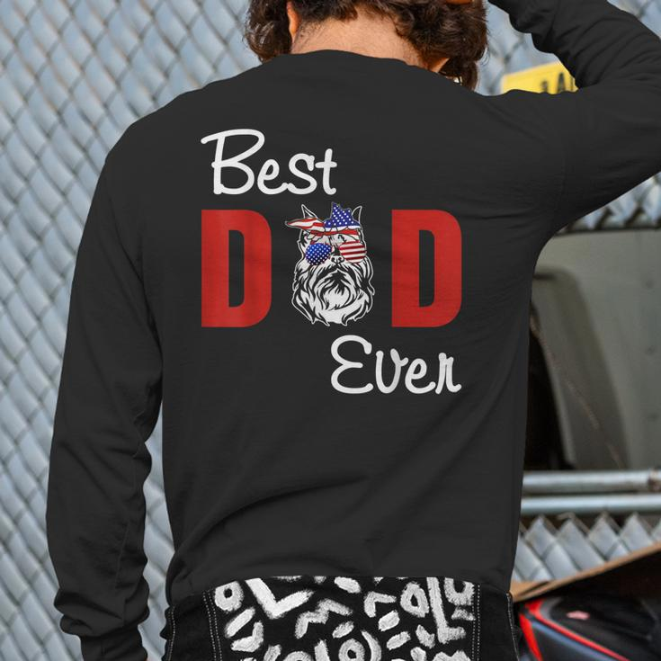 Best Brussels Griffon Dad Ever Dog Father's Day Back Print Long Sleeve T-shirt