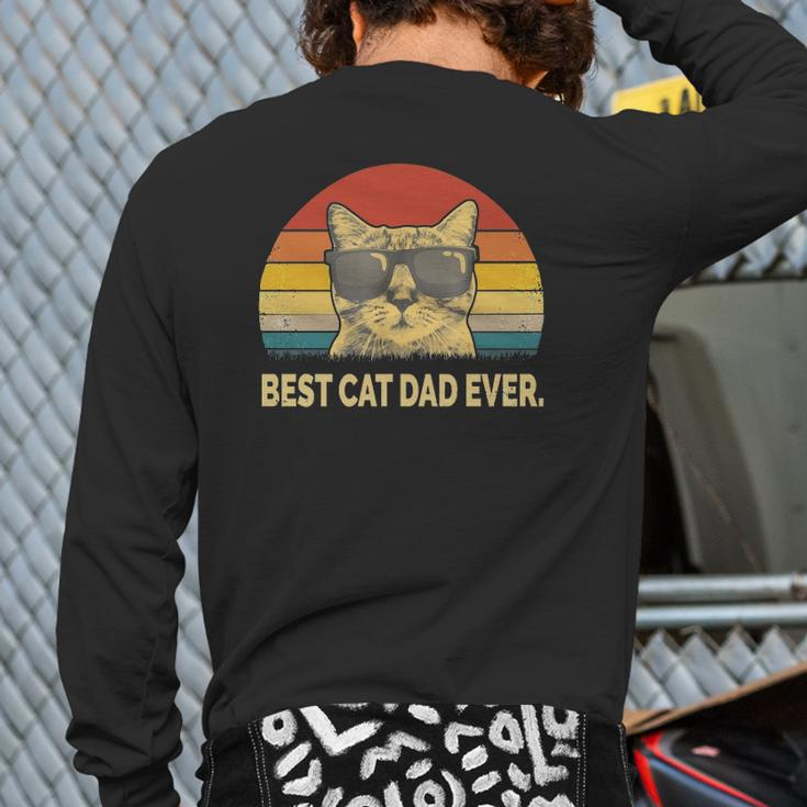 Best Cat Dad Ever Back Print Long Sleeve T-shirt
