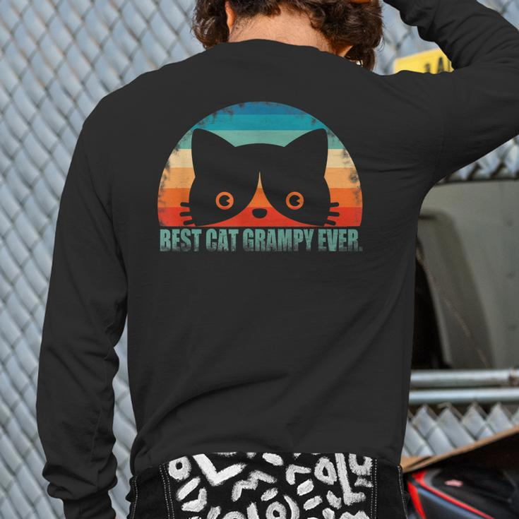 Best Cat Grampy Ever Cat Dad Father's Day Back Print Long Sleeve T-shirt