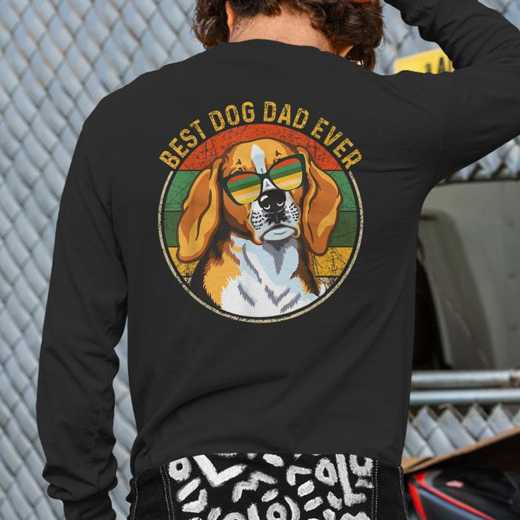 Best Dog Dad Ever Retro Vintage Beagle Dog Lover Back Print Long Sleeve T-shirt