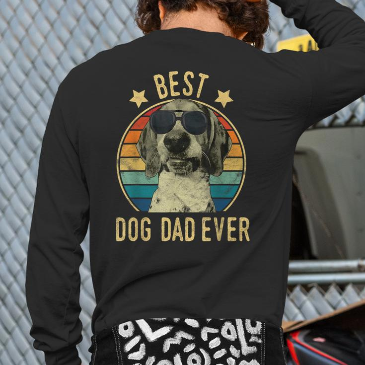 Best Dog Dad Ever Treeing Walker Coonhound Father's Day Back Print Long Sleeve T-shirt