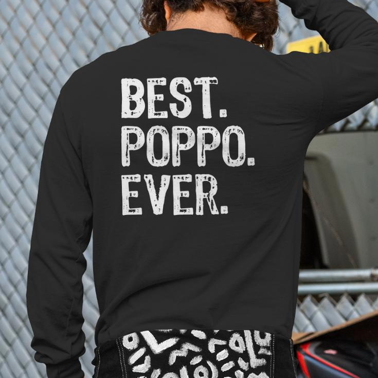 Best Poppo Ever Cool Father's Day Back Print Long Sleeve T-shirt