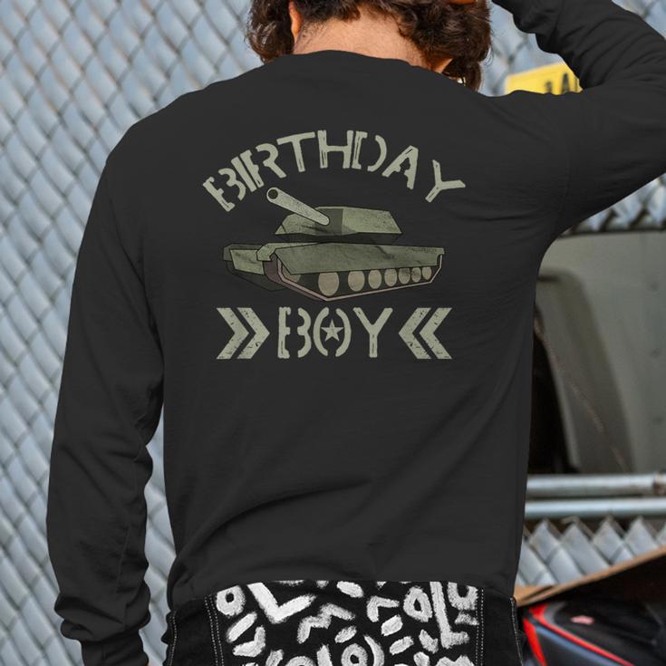 Birthday Army Party Army Decorations Boys Birthday Party Back Print Long Sleeve T-shirt