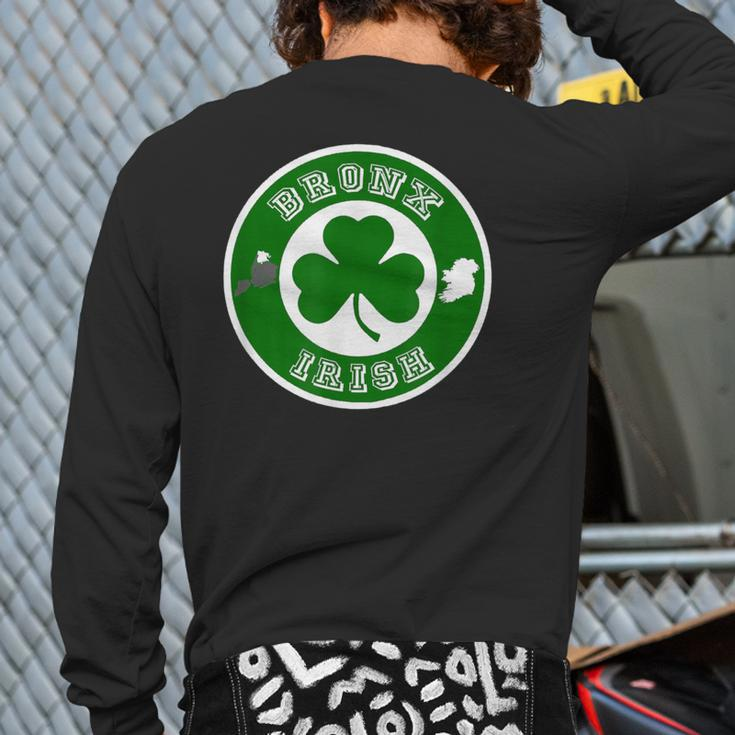 Bronx Nyc St Patrick's Paddys Day New York Irish Back Print Long Sleeve T-shirt