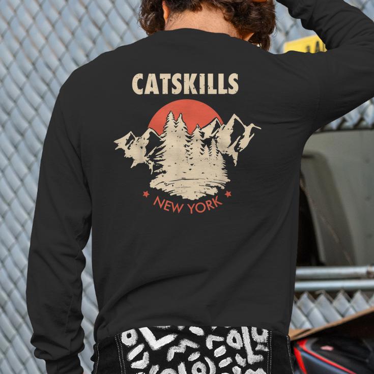 Catskills New York Ny Hiking MountainsBack Print Long Sleeve T-shirt