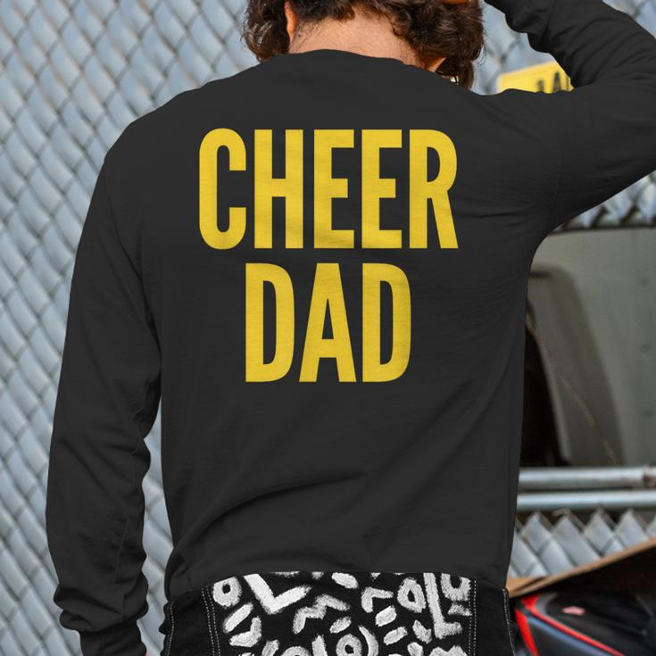 Cheer Dad Cheerleading Matching Parents Yellow Back Print Long Sleeve T-shirt