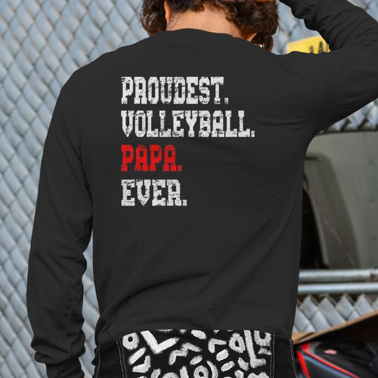 Custom Volleyball Papabest Papa Ever Back Print Long Sleeve T-shirt