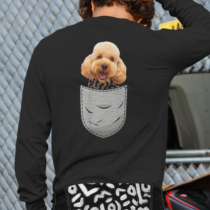 Cute Poodle Pudelhund Caniche Dog Lovers And Pocket Owner Back Print Long Sleeve T-shirt