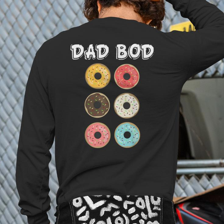 Dad Bod Donuts Six Pack Back Print Long Sleeve T-shirt