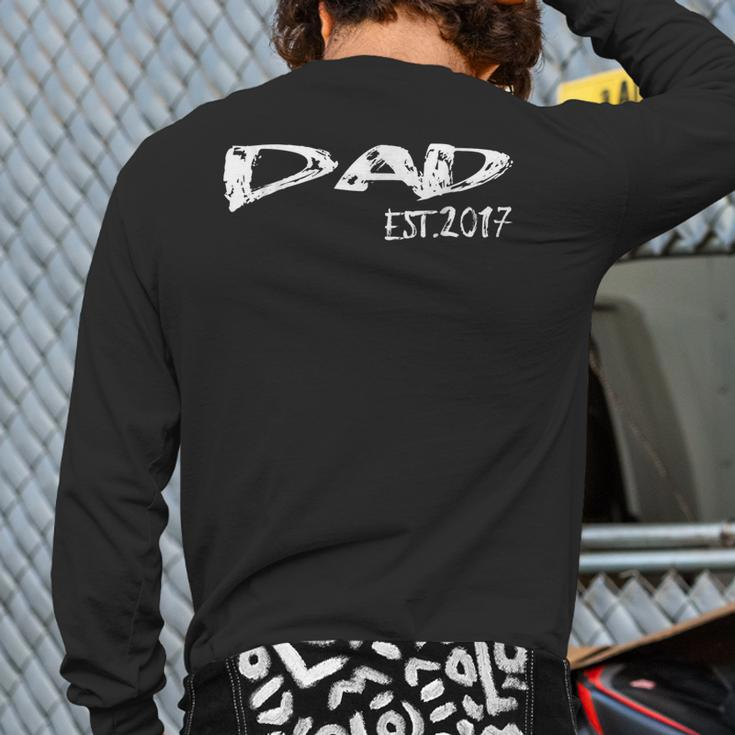 Dad Est 2017 New Daddy Father After Wedding & Baby Back Print Long Sleeve T-shirt