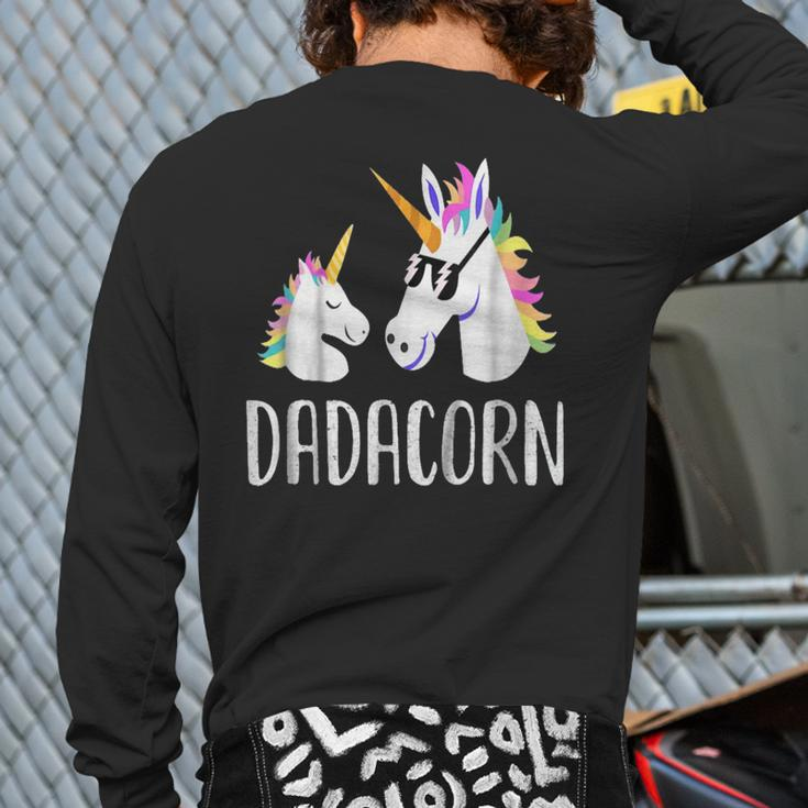 Dadacorn Unicorn Dad And Baby Fathers Day V4 Back Print Long Sleeve T-shirt