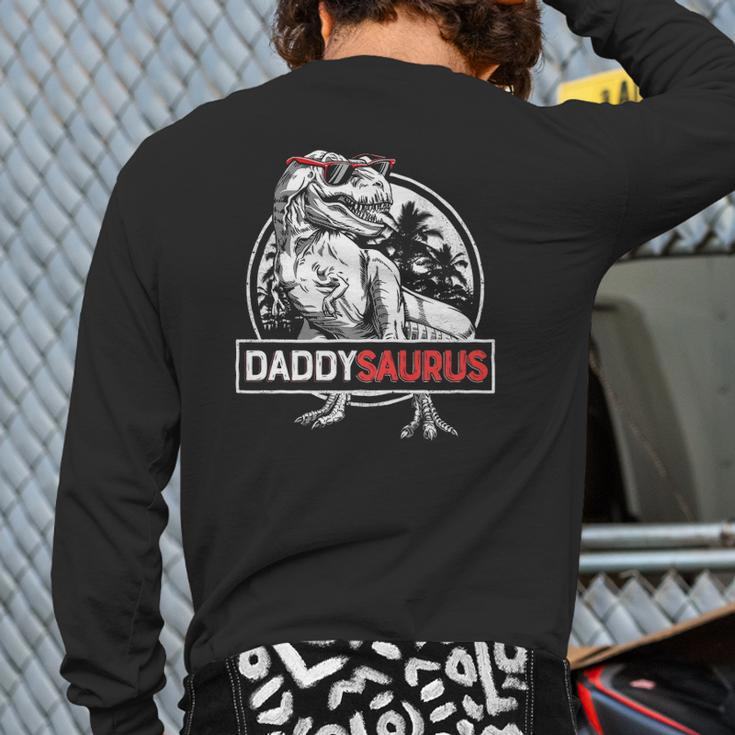 Daddy Saurusrex Dinosaur Men Father's Day Family Matching Back Print Long Sleeve T-shirt
