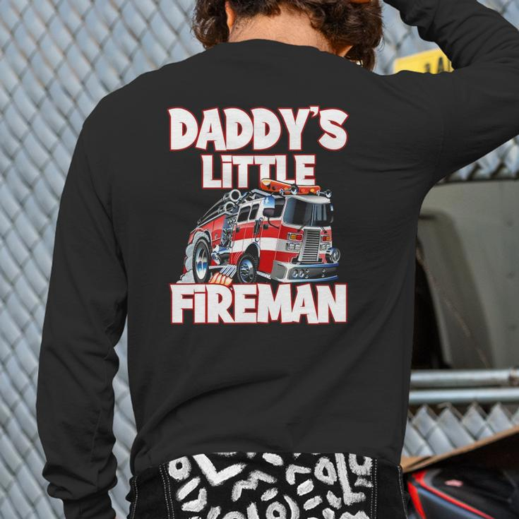 Daddy's Little Fireman Kids Firefighter Fireman's Back Print Long Sleeve T-shirt