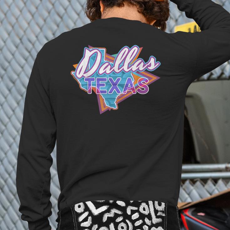 Dallas Texas Vintage Retro Throwback Back Print Long Sleeve T-shirt