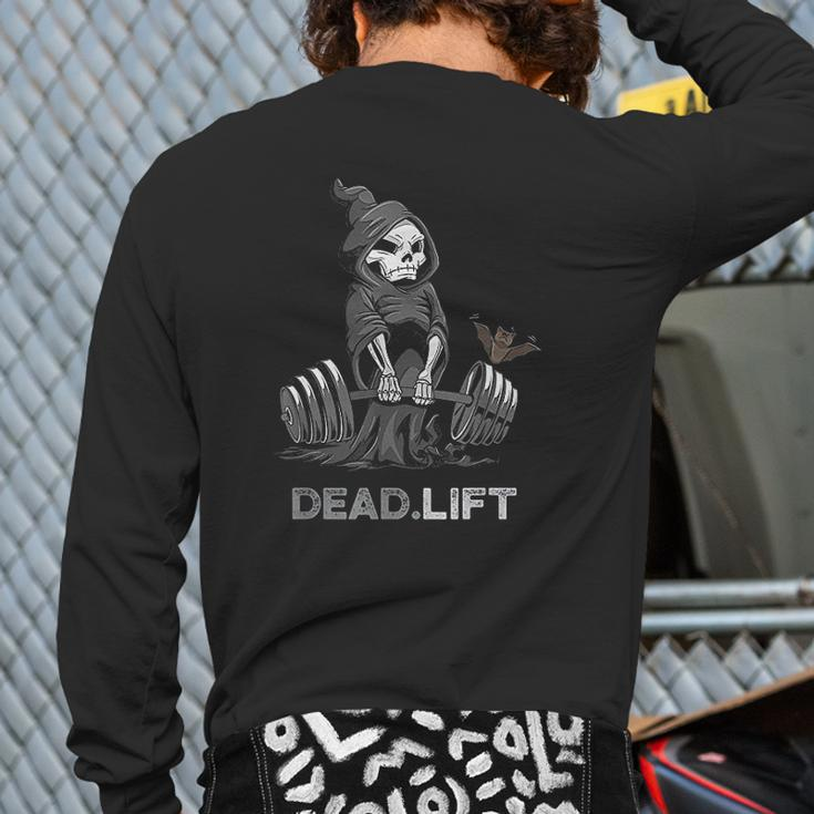 Deadlift Bodybuilder Powerlifting Gym Back Print Long Sleeve T-shirt