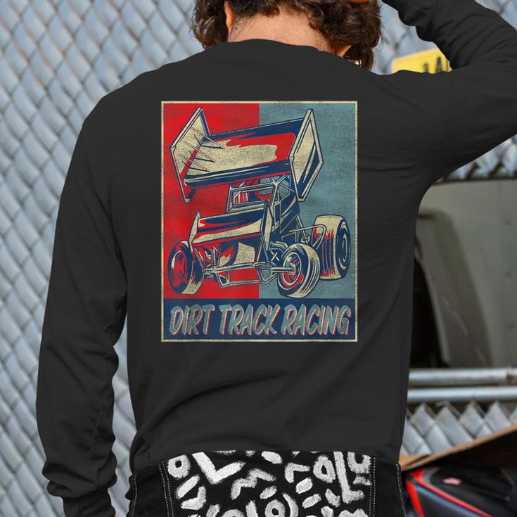 Dirt Track Racing Race Sprint Car Vintage Retro Dirt Track Back Print Long Sleeve T-shirt