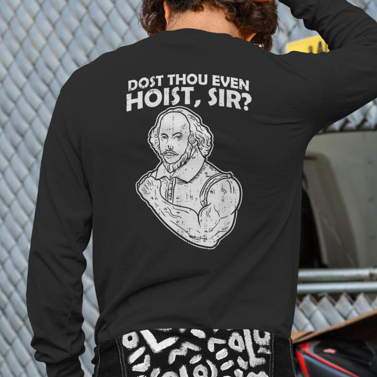 Dost Thou Even Hoist Sir Weight-Lifting Gym Muscle Back Print Long Sleeve T-shirt