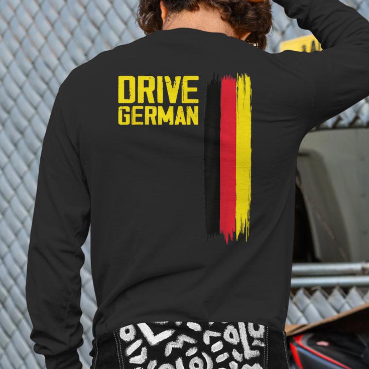 Drive German Cars Germany Flag Driving Back Print Long Sleeve T-shirt