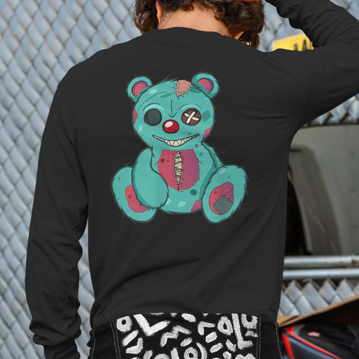 Evil Scary Teddy Bear Back Print Long Sleeve T-shirt