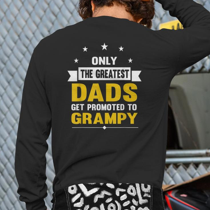 Family 365 The Greatest Dads Get Promoted To Grampy Grandpa Back Print Long Sleeve T-shirt