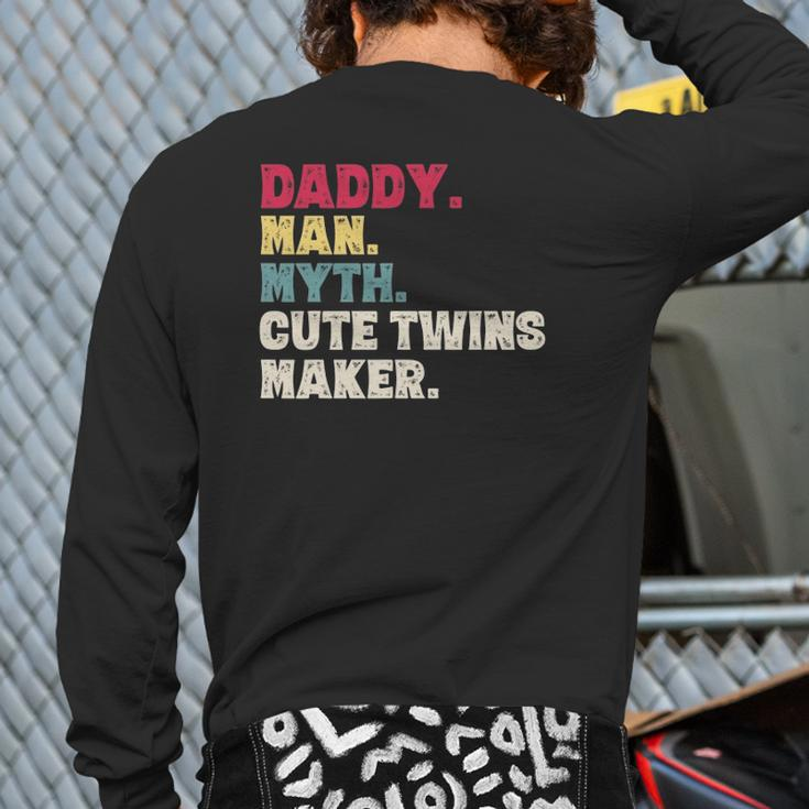 Father's Day Daddy Man Myth Cute Twins Maker Vintage Back Print Long Sleeve T-shirt