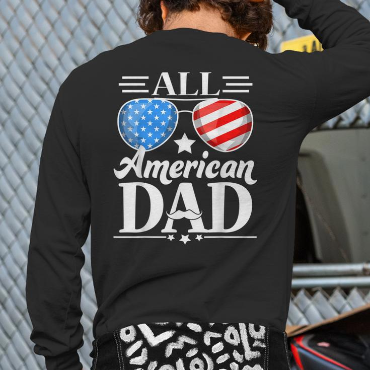 Fathers Day All American Patriot Usa Dad Back Print Long Sleeve T-shirt