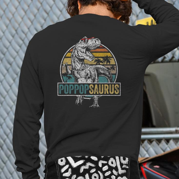 Father's Day Poppopsaurusrex Dinosaur Poppopsaurus Back Print Long Sleeve T-shirt