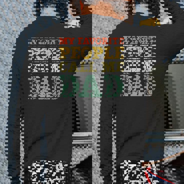 My Favorite People Call Me Dad Vintage Father Christmas Back Print Long Sleeve T-shirt