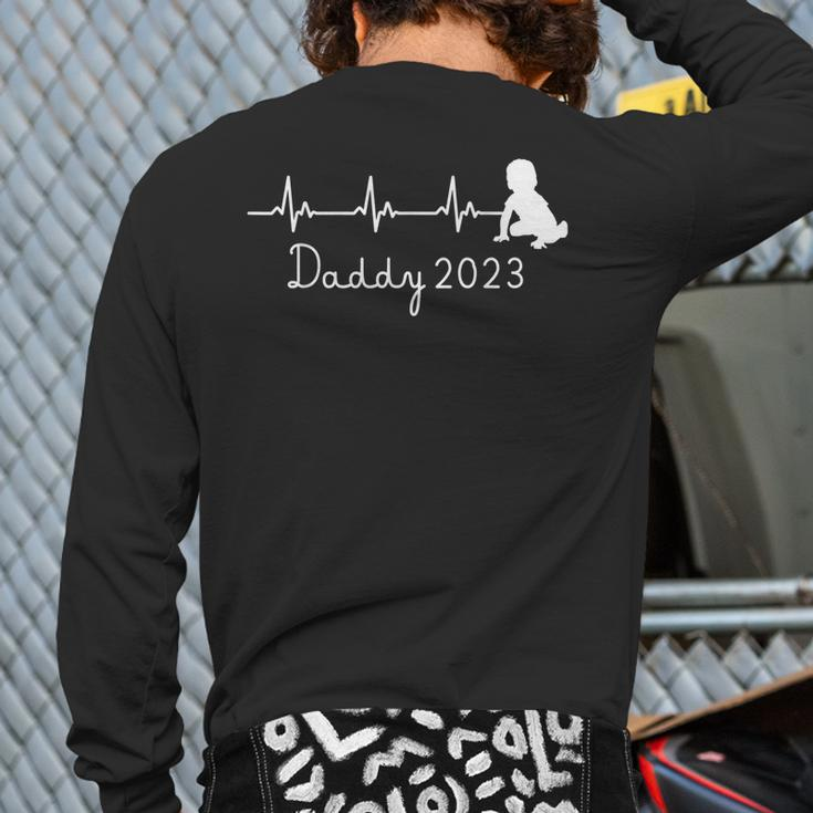 First Time Father For Men New Dad Expecting Daddy 2023 Back Print Long Sleeve T-shirt