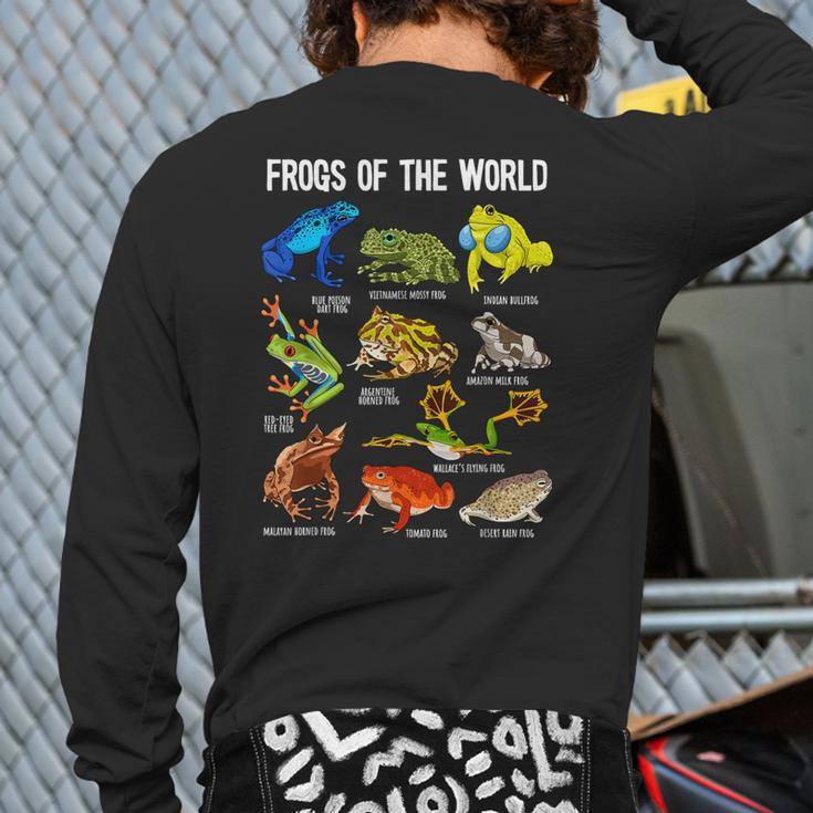 Frog Lover Types Of Frogs Frog Catcher Herpetology Frog Back Print Long Sleeve T-shirt