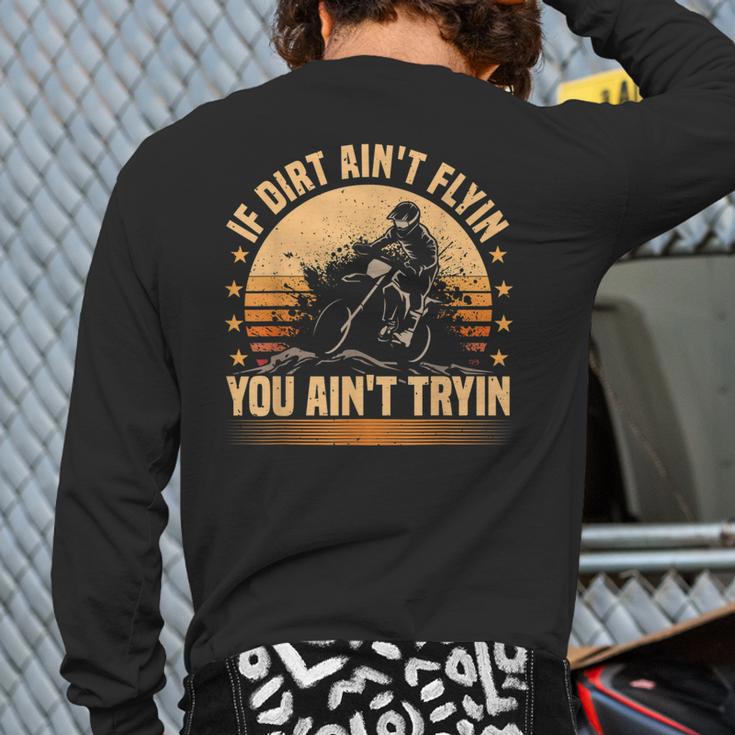 Dirt Bike Riding Motocross Rider Mx Supercross Back Print Long Sleeve T-shirt