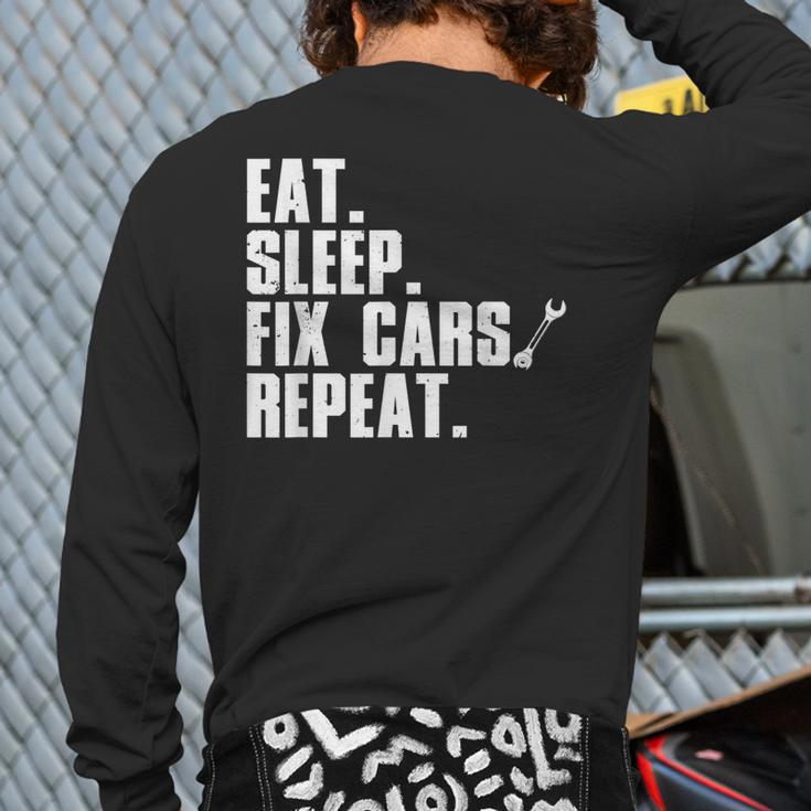 Mechanic For Men Dad Auto Garage Automobile Car Lover Back Print Long Sleeve T-shirt