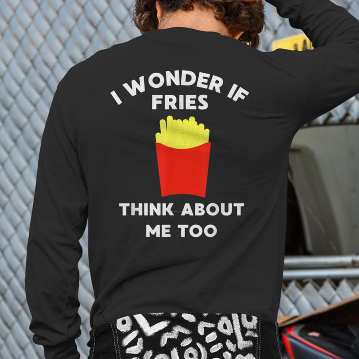 Workout Gym French Fries Back Print Long Sleeve T-shirt