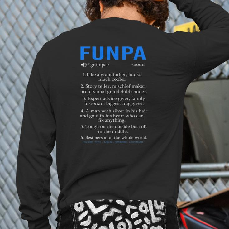Funpa Definition Grandpa Fathers Day Back Print Long Sleeve T-shirt
