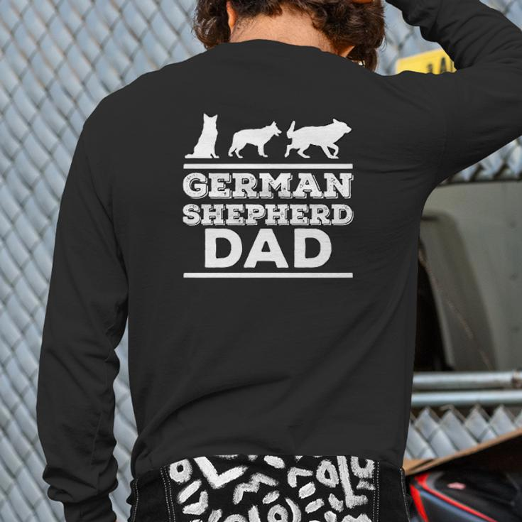 German Shepherd Dad Back Print Long Sleeve T-shirt