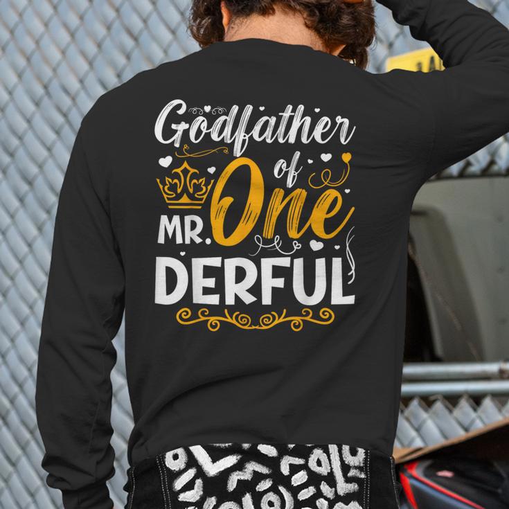 Godfather Of Mr One Derful Party Family 1St Birthday Back Print Long Sleeve T-shirt