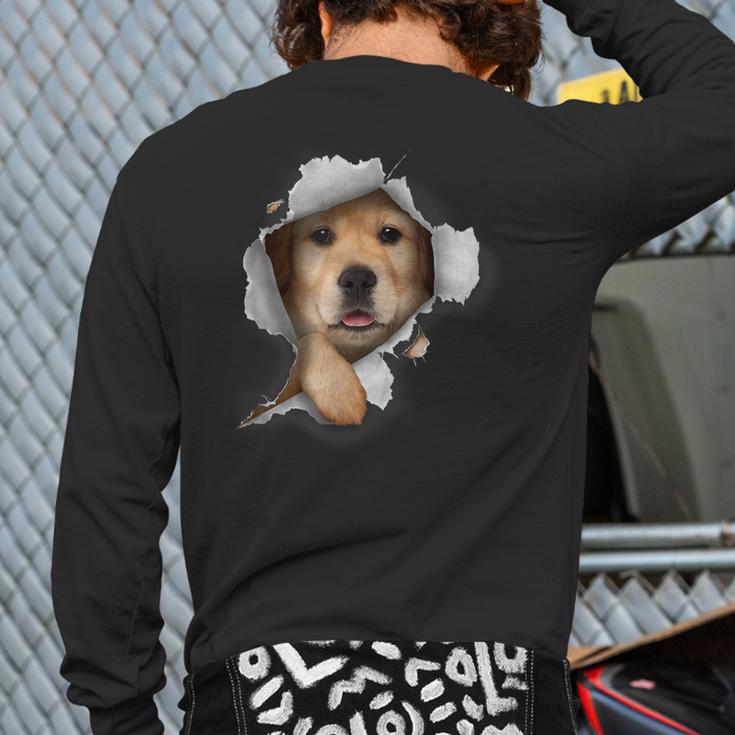 Golden Retriever Dog Dog Lover Golden Retriever Back Print Long Sleeve T-shirt